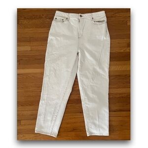 LOFT Curvy High Waist Boyfriend Jeans in Natural White • 31